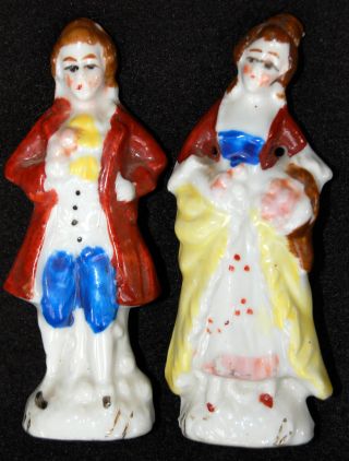 2 Figurines 18th Century Lady & Gentleman - Good Condition photo