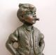 1900 Austrian/german Miniature Bronze Figurine - Smoking Boy - Schmidt - Felling? Metalware photo 1