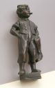 1900 Austrian/german Miniature Bronze Figurine - Smoking Boy - Schmidt - Felling? Metalware photo 3
