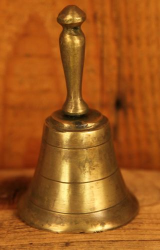 Antique Circa 1840 ' S Solid Bronze Bell With Turned Bronze Handle,  19th Century photo