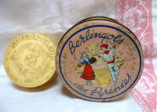 2 Vintage French Advert Sugar Box / Candy Box : Sucredulcor. . .  Paris + Berlingot photo