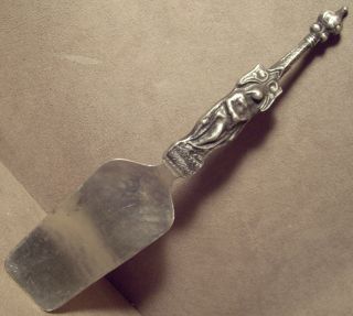 Vintage Hand Crafted Hammered Pewter Serving Spatula - Herrens Välsignelse Sweden photo