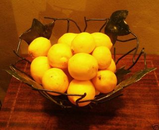 Ivy Leaf Themed Footed Wrought Iron Basket Pierced Bowl photo