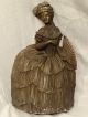 Antique Victorian Old Cast Metal Southern Bell Lady Statue Figurine Doorstop Metalware photo 1