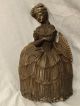 Antique Victorian Old Cast Metal Southern Bell Lady Statue Figurine Doorstop Metalware photo 2