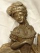 Antique Victorian Old Cast Metal Southern Bell Lady Statue Figurine Doorstop Metalware photo 5
