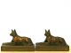 Antique German Shepherd Bookends Galvano Bronze Dog Vintage Sculptures Art Deco Metalware photo 1