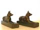 Antique German Shepherd Bookends Galvano Bronze Dog Vintage Sculptures Art Deco Metalware photo 4