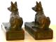 Antique German Shepherd Bookends Galvano Bronze Dog Vintage Sculptures Art Deco Metalware photo 5