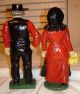 Antique Cast Iron Amos Annie Amish Man & Woman Doorstop Metalware photo 1