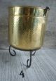 4 Vintage Large Hammered Brass Kettle,  Pot W/ Steel Handle Metalware photo 9