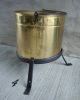 4 Vintage Large Hammered Brass Kettle,  Pot W/ Steel Handle Metalware photo 10