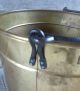 4 Vintage Large Hammered Brass Kettle,  Pot W/ Steel Handle Metalware photo 4