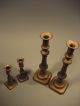 Two Fine Old Pair ' S Of Brass English Candlesticks Ca.  1900 Metalware photo 1