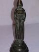 Bronze Bearded Bare Footed Robed 9 Inch Monk Or Brother W/ Tray Metalware photo 3