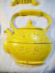 4 Vintage Cast Iron Sexton 1967 Usa 1505 Yellow Teapots Stove Metal Wall Decor Metalware photo 3