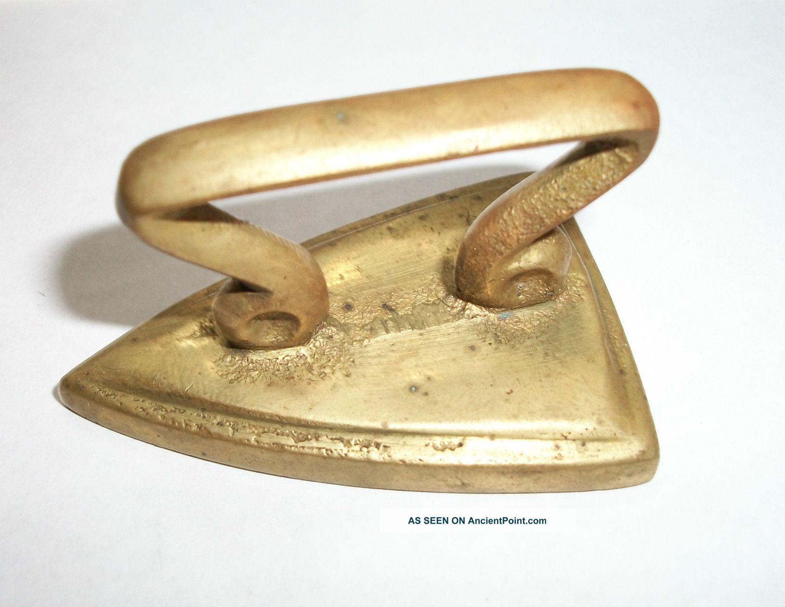 Antique Old Decorative Miniature Brass Clothes Iron, Metalware photo
