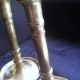 Antique Brass Candlesticks,  Large 10.  25 