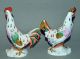 Pair Antique French Chelsea Samson Porcelain Bird Figurines 19th C 22k Gold Mt Figurines photo 1