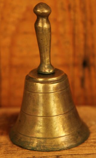 Circa 1840 ' S Large Solid Bronze Bell With Turned Bronze Handle,  19th Century photo