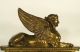 Pair Of 18 - 19th C.  Old Bronze Sphinx Chenets French Empire Andirons Metalware photo 8