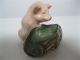 Vintage German Pig Fairing Figurine - Piglet Behind A Log/toothpick Holder Figurines photo 1