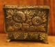 Antique Ornate Metal Box With Floral Design Metalware photo 4