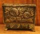 Antique Ornate Metal Box With Floral Design Metalware photo 4