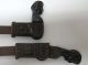Pair French Antique Vintage Shutter Door Hinges Holder Wrought Iron Figural Metalware photo 1