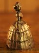 Antique Brass Bell Lady - Five Tired Crinoline Ballgown Metalware photo 3