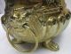 Old Antique Ornate Brass Lion ' S Head Handles Planter Oval Centerpiece Claw Feet Metalware photo 6