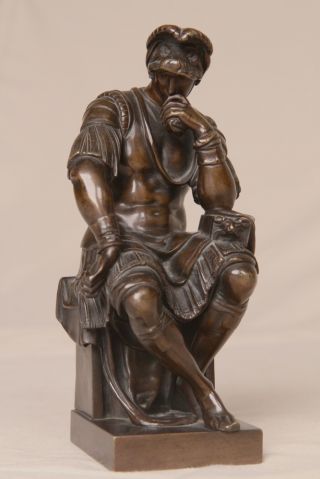 Fine Antique 19th Century Bronze Sculpture,  Lorenzo Di Medici After Michelangelo photo