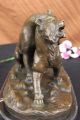 Signed Valton Bronze Lion Sculpture Figurine Animal Art Deco Statue Figure Large Metalware photo 7