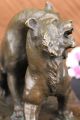 Signed Valton Bronze Lion Sculpture Figurine Animal Art Deco Statue Figure Large Metalware photo 8
