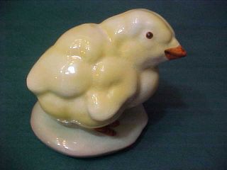 Antique 1930s Goldscheider Porcelain Chick Chicken Figurine Bird Art Deco photo