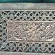 Vintage Very Old Copper Fancy Filigree Open Work Plaque Architecture Metalware photo 2