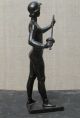 Russian Kasli Iron Figurine Woman Fencer.  Old And Rare Metalware photo 3