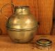 Circa 1850 ' S Antique Ornate Brass Flask Metalware photo 5