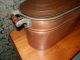Nicest Large Antique Copper Boiler With Lid And Wooden Handles Metalware photo 2