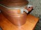 Nicest Large Antique Copper Boiler With Lid And Wooden Handles Metalware photo 3