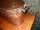 Nicest Large Antique Copper Boiler With Lid And Wooden Handles Metalware photo 4