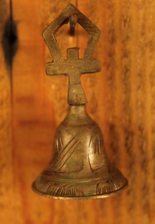 Vintage Brass Engraved Bell photo