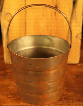 Heavy Antique Copper Bucket With Handle photo