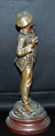 Is An Antique 19th Century French Metal Sculpture Of The Character Gavr Metalware photo 3