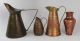 Lot - 4 Signed Marked Antique Vintage Copper Pitchers Vase C1910 1 Hand Hammered Metalware photo 2
