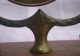 Victorian English Oak & Brass Gong Ace Of Spades Shape Metalware photo 3