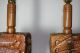 Vintage Large Hand Carved Wood Lamps Teak Wood Set Of Two Bases Lamps photo 5