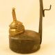 Primitive American Betty Lamp W/ Brass Burner & Hanger,  19th C. Primitives photo 6