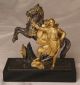 Fine Antique French Empire Gilt Bronze Equestrian Sculpture Statue Zouave C.  1860 Metalware photo 1