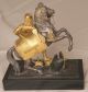 Fine Antique French Empire Gilt Bronze Equestrian Sculpture Statue Zouave C.  1860 Metalware photo 3